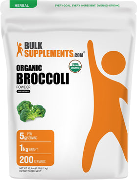 BulkSupplements Poudre de Brocoli Bio 1 kg, emballage avant