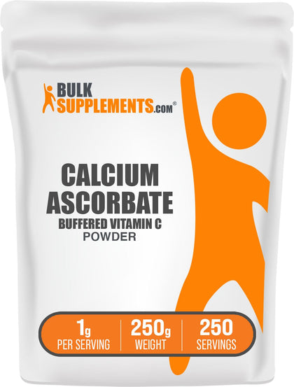 BulkSupplements Poudre de Calcium Ascorbate 250g, emballage avant