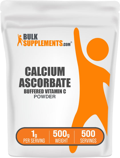 BulkSupplements Poudre de Calcium Ascorbate 500g vue de face