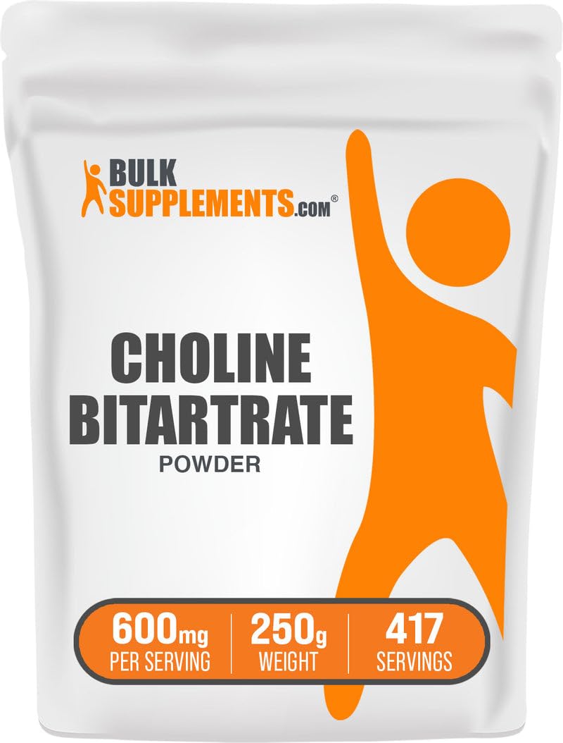 BulkSupplements Poudre de Choline Bitartrate 600mg 250g, vue de face