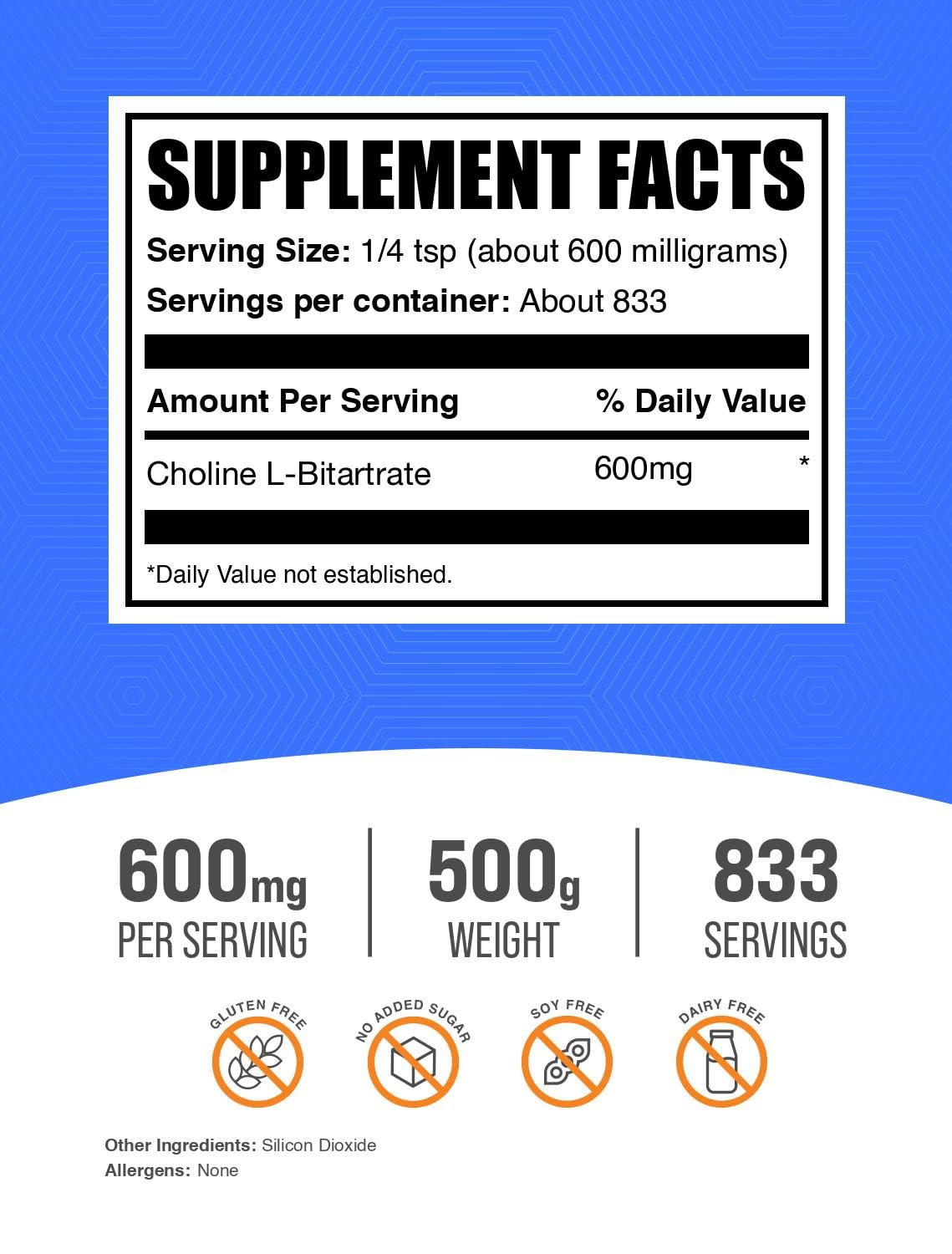 BulkSupplements Poudre de Choline Bitartrate 600mg en utilisation dans un smoothie