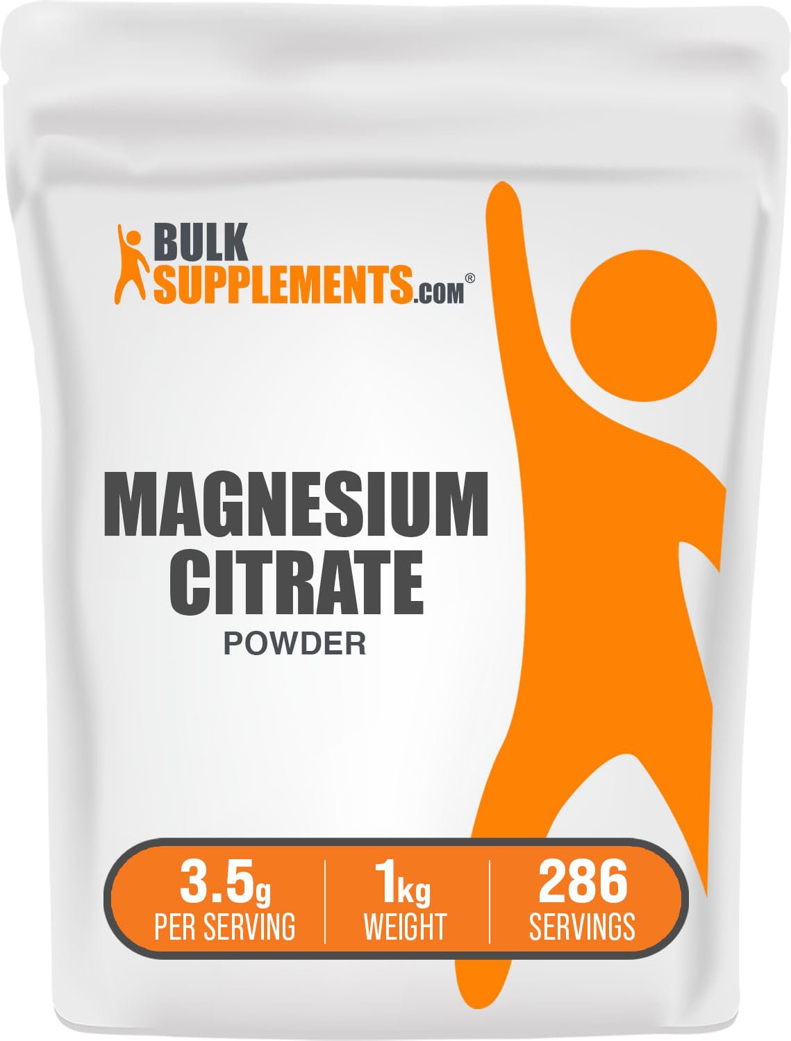 BulkSupplements Poudre de Citrate de Magnésium 1kg vue de face