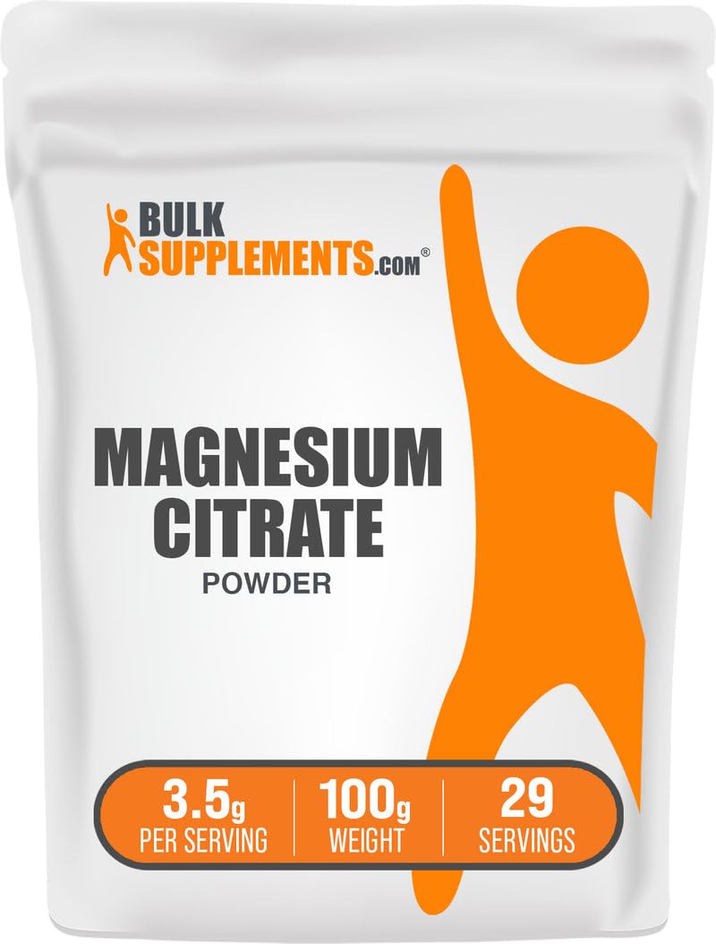 BulkSupplements Poudre de Citrate de Magnésium 400mg vue avant