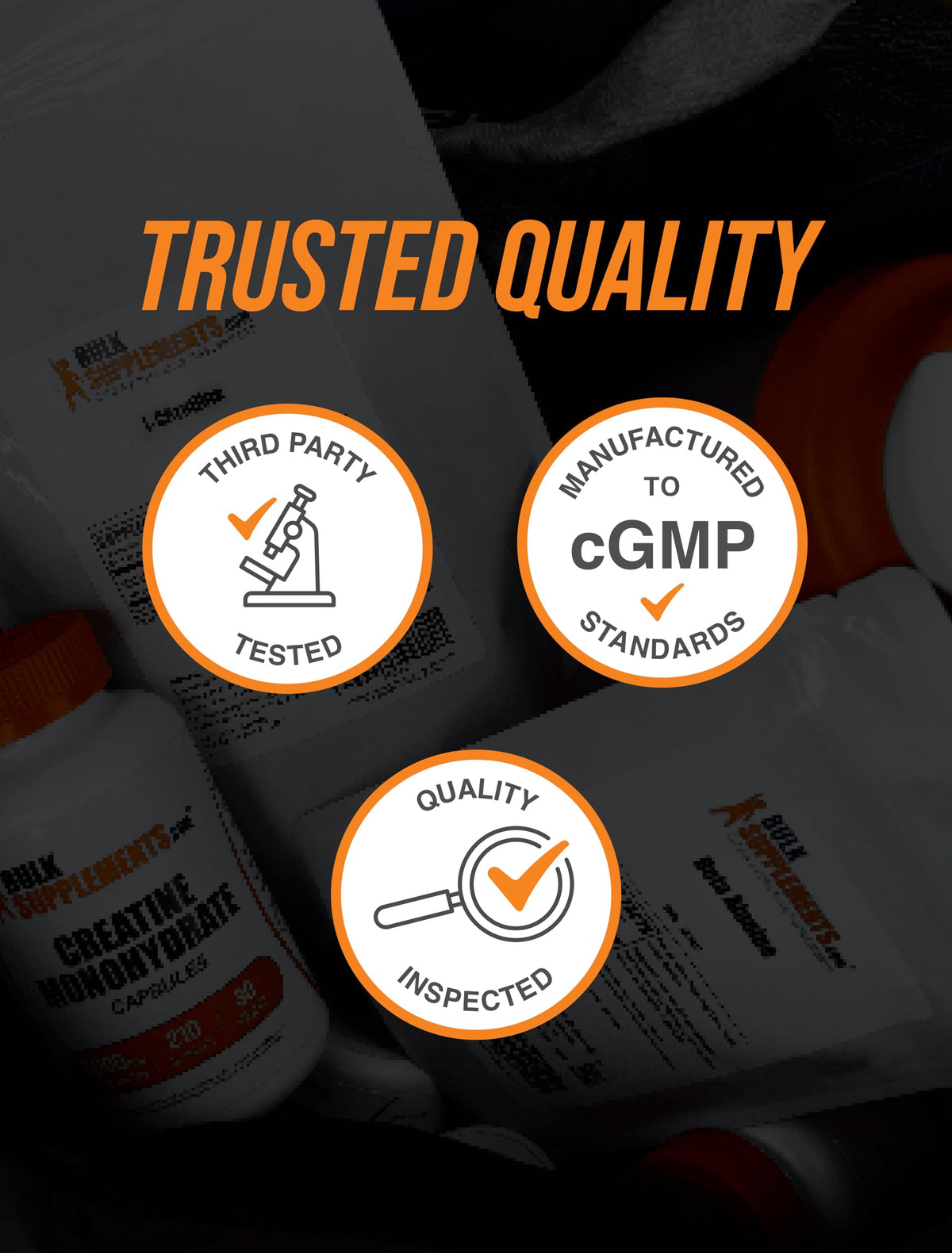 BulkSupplements Poudre de Créatine Monohydrate 700g Orange Smash près d'autres suppléments