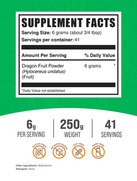 BulkSupplements Poudre de Fruit du Dragon 250g en cuillère