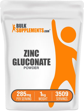 BulkSupplements Poudre de Gluconate de Zinc 1kg vue de face