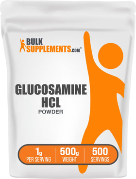 BulkSupplements Poudre de Glucosamine HCl 500g vue avant avec étiquette