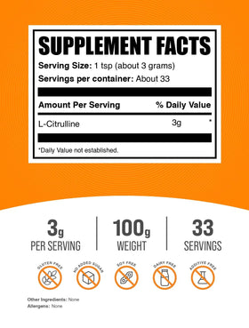 BulkSupplements Poudre de L-Citrulline 3000mg packaging