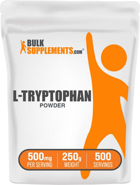 BulkSupplements Poudre de L-Tryptophane 500mg 250g vue de face
