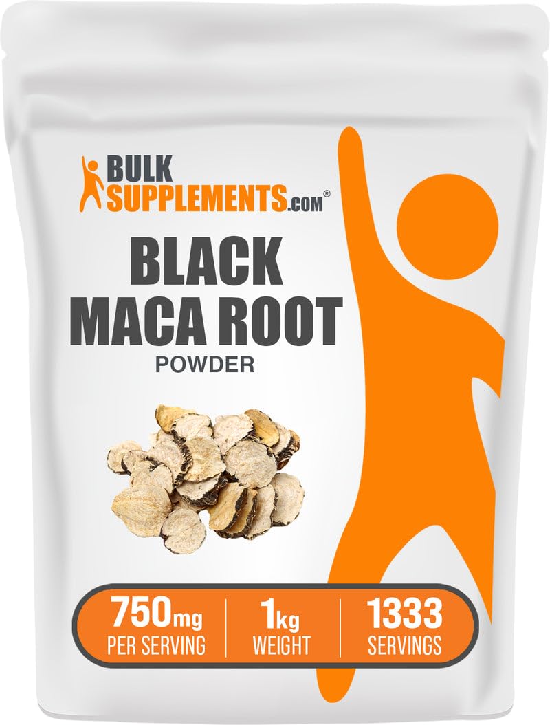 BulkSupplements Poudre de Maca Noire 1kg, vue avant du paquet