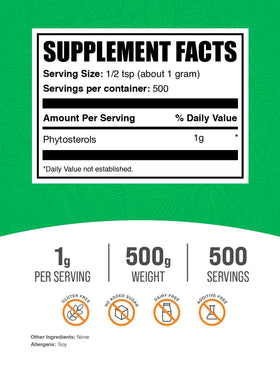 BulkSupplements Poudre de Phytostérols 500g avec cuillère doseuse