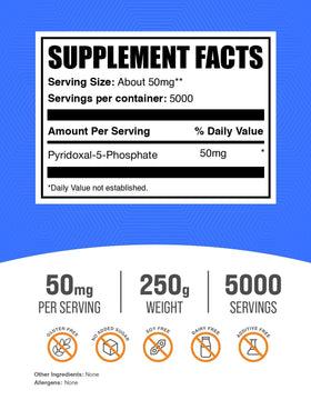 BulkSupplements Poudre de Pyridoxal 5 Phosphate 250g emballage