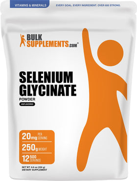 BulkSupplements Poudre de Sélénium Glycinate 200mcg, emballage avant