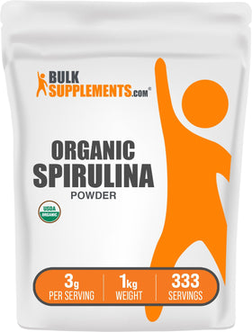 BulkSupplements Poudre de Spiruline Bio 1kg - vue de face