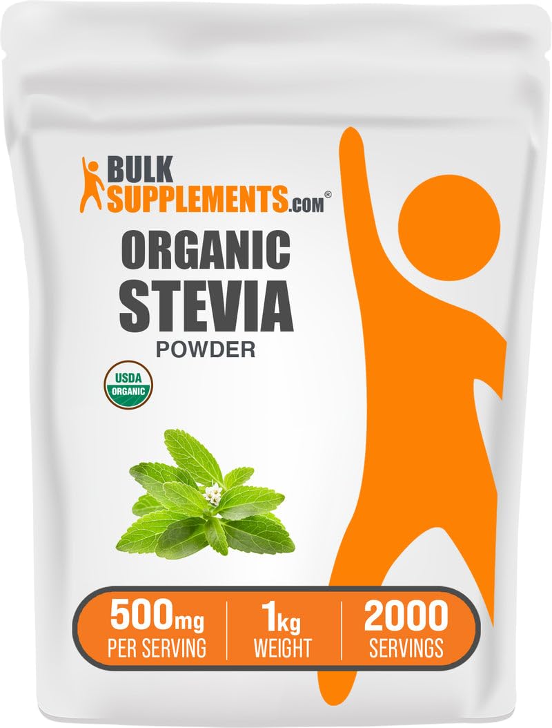 BulkSupplements Poudre de Stévia Bio 1kg vue avant
