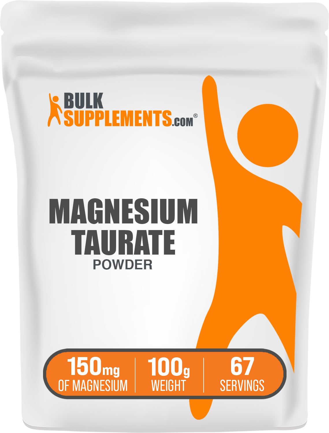 BulkSupplements Poudre de Taurate de Magnésium 100g vue de face