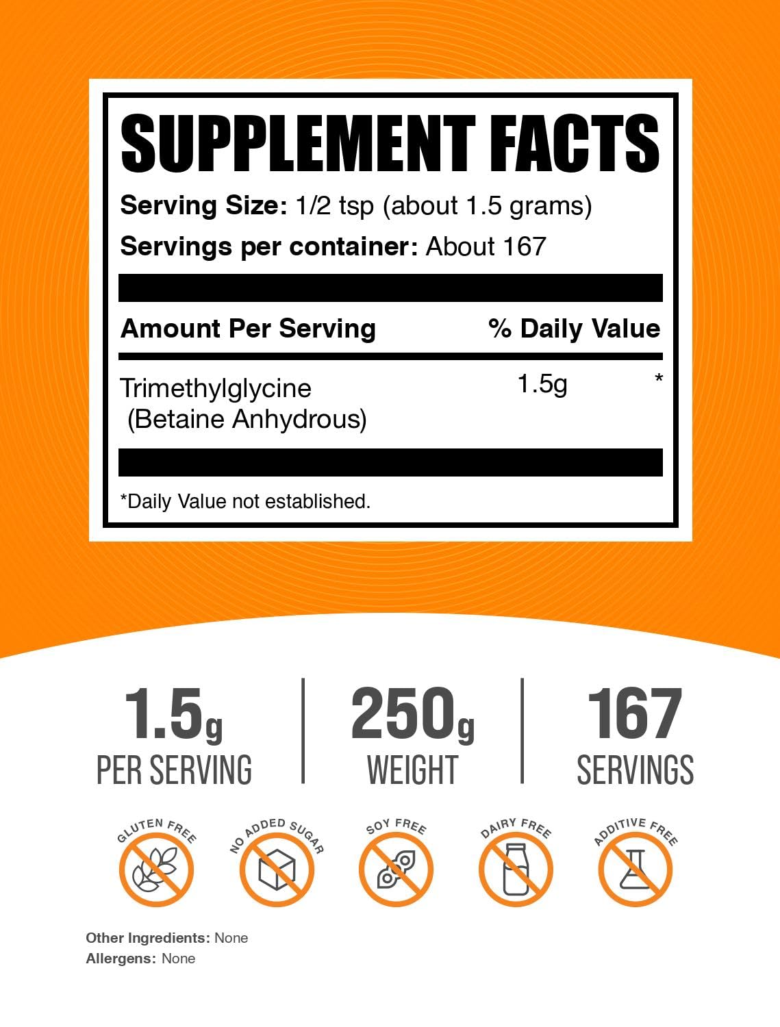 BulkSupplements Poudre de TMG 250g emballage