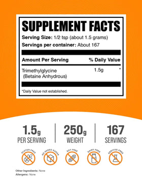 BulkSupplements Poudre de TMG 250g emballage