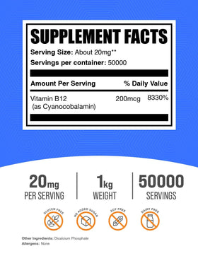 BulkSupplements Poudre de Vitamine B12 1kg emballage