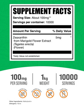 BulkSupplements Poudre de Zeaxanthine 1000g en préparation de smoothie