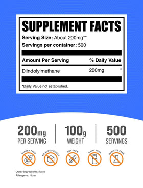 BulkSupplements Poudre DIM 200mg vue latérale