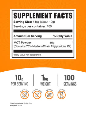 BulkSupplements Poudre MCT 10g par portion