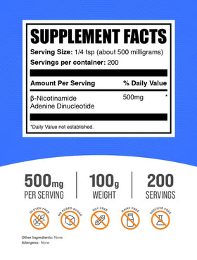 BulkSupplements Poudre NAD 500mg vue de côté