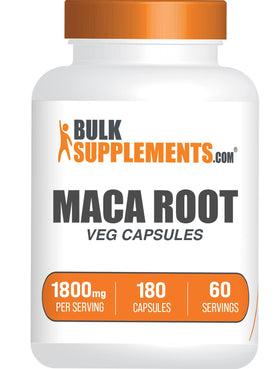 BulkSupplements Racine de Maca capsules 1800mg vue de face