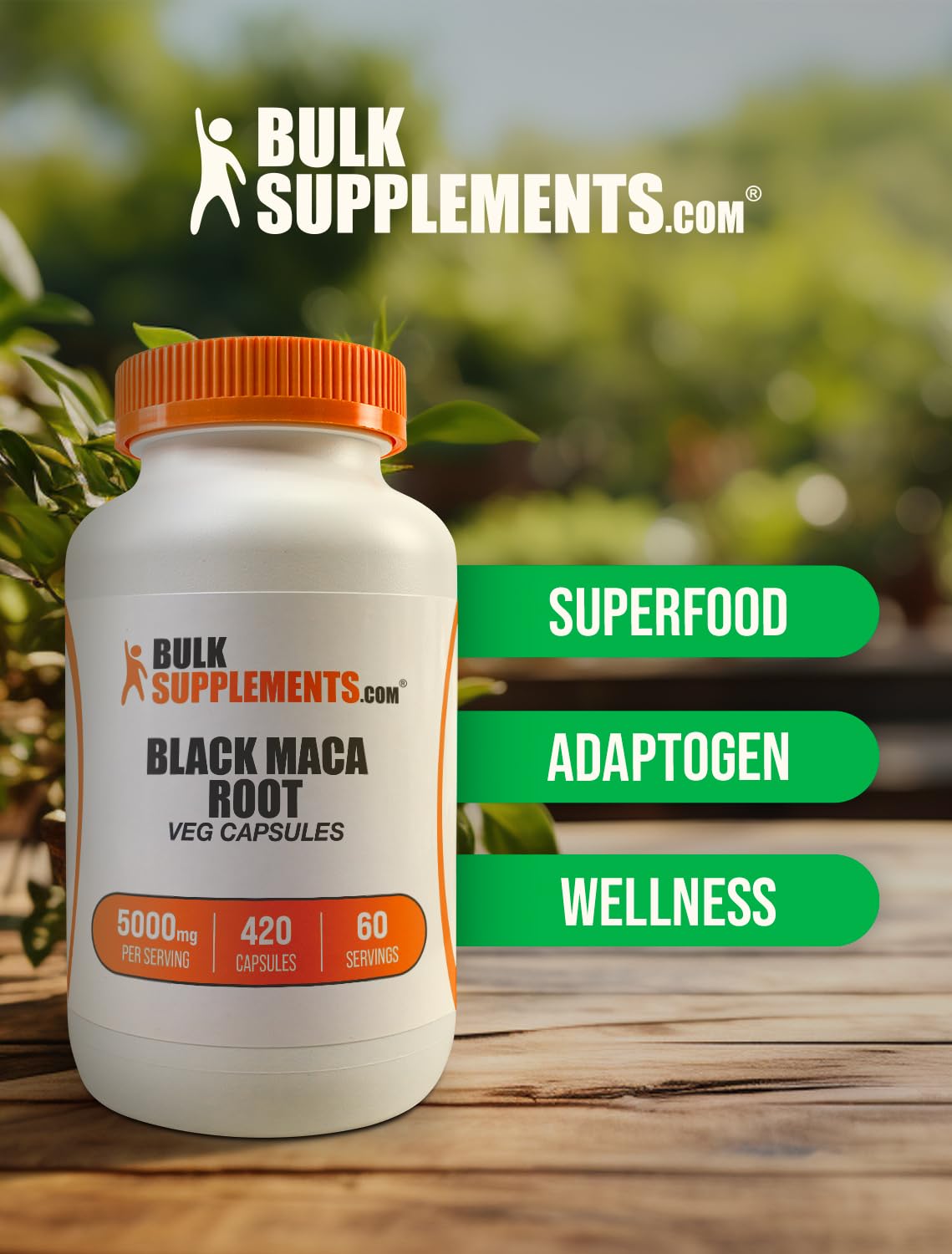 BulkSupplements racine de maca noire 5000mg contenant