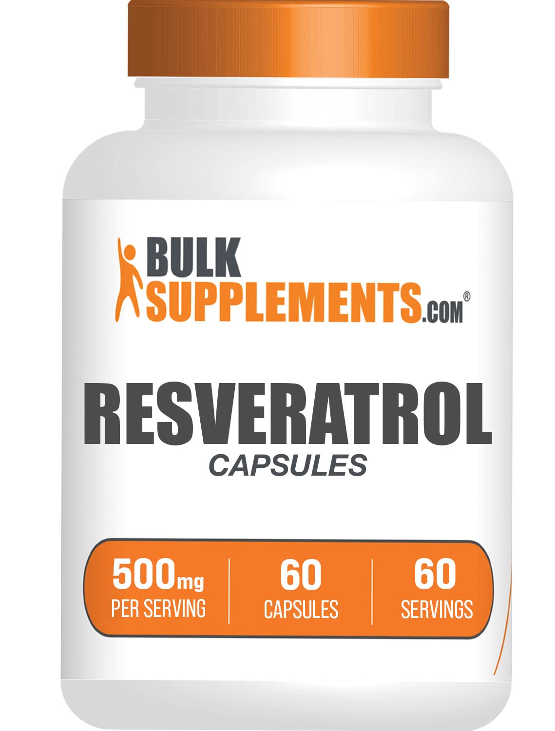 BulkSupplements Résvératrol 500mg capsules vue de face