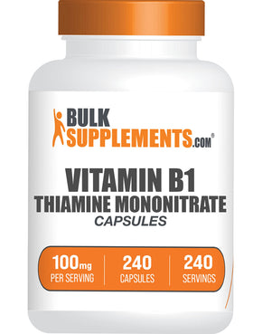 BulkSupplements Thiamine Mononitrate 100mg capsules, vue de face
