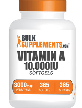 BulkSupplements Vitamine A 10000 IU gélules souples emballage avant