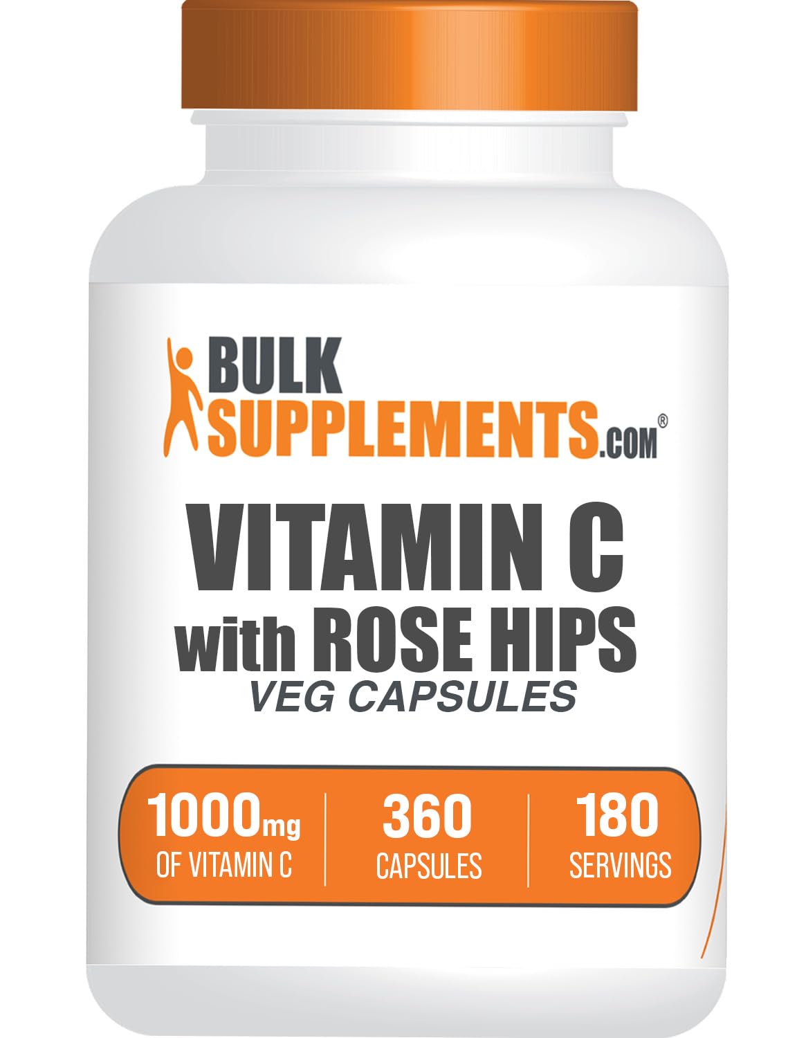 BulkSupplements Vitamine C 1000mg avec Églantier capsules vue de face