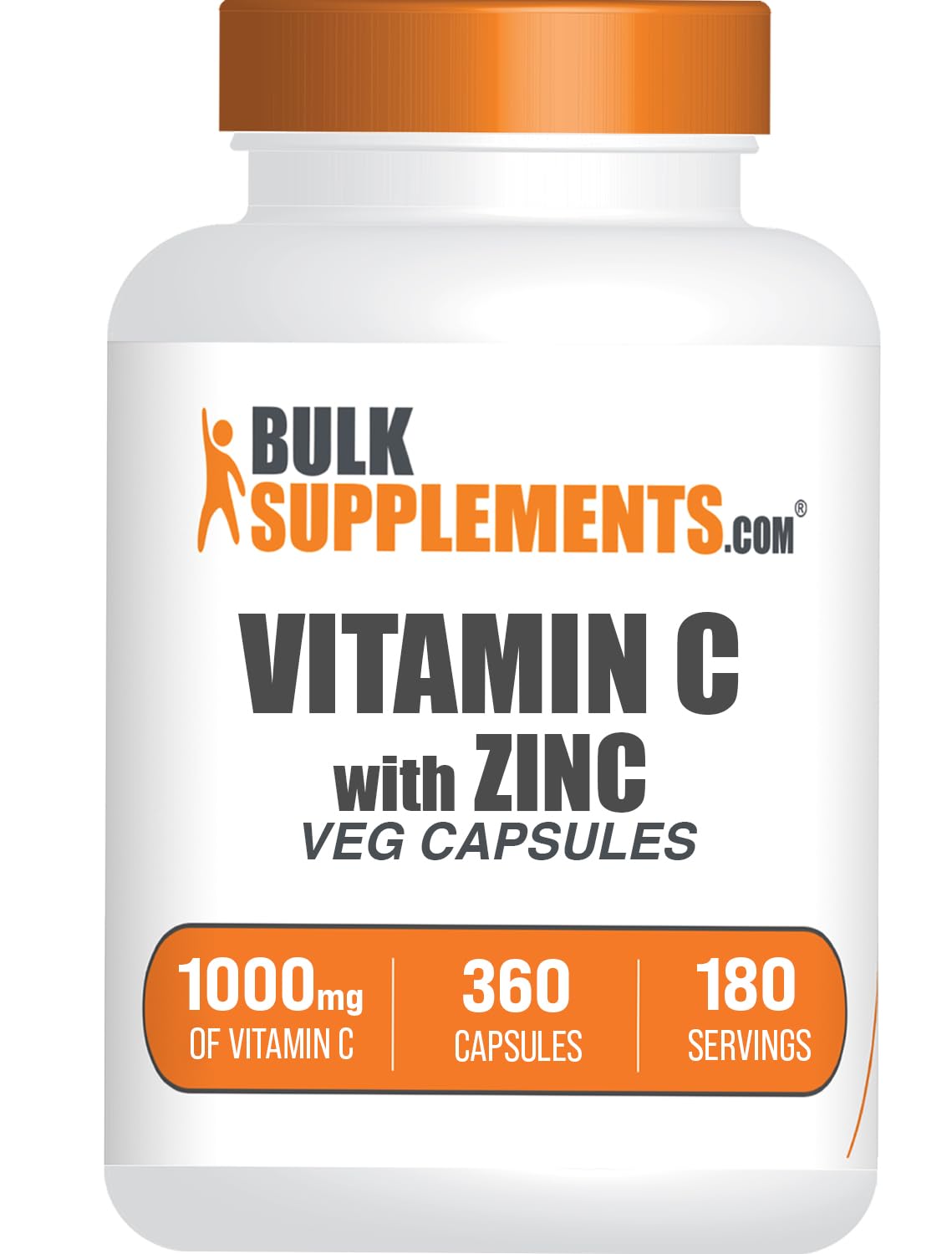BulkSupplements Vitamine C 1000mg Zinc 15mg capsules front view