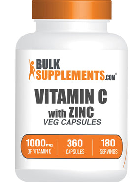 BulkSupplements Vitamine C 1000mg Zinc 15mg capsules front view