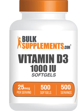 BulkSupplements Vitamine D3 1000 IU gélules avant de l'emballage