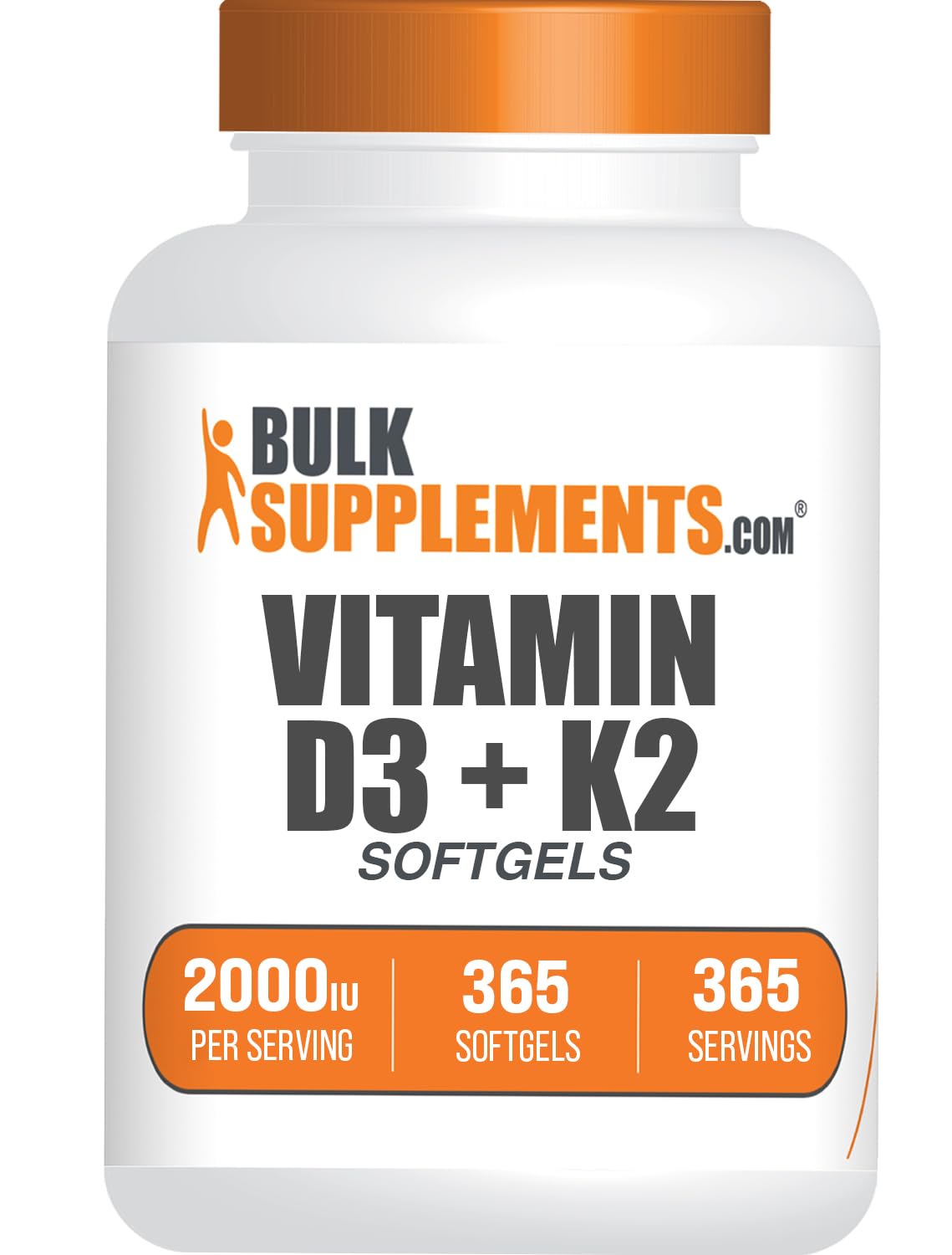 BulkSupplements Vitamine D3 + K2 Softgels 365 capsules