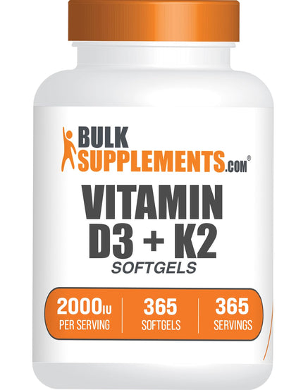 BulkSupplements Vitamine D3 + K2 Softgels 365 capsules