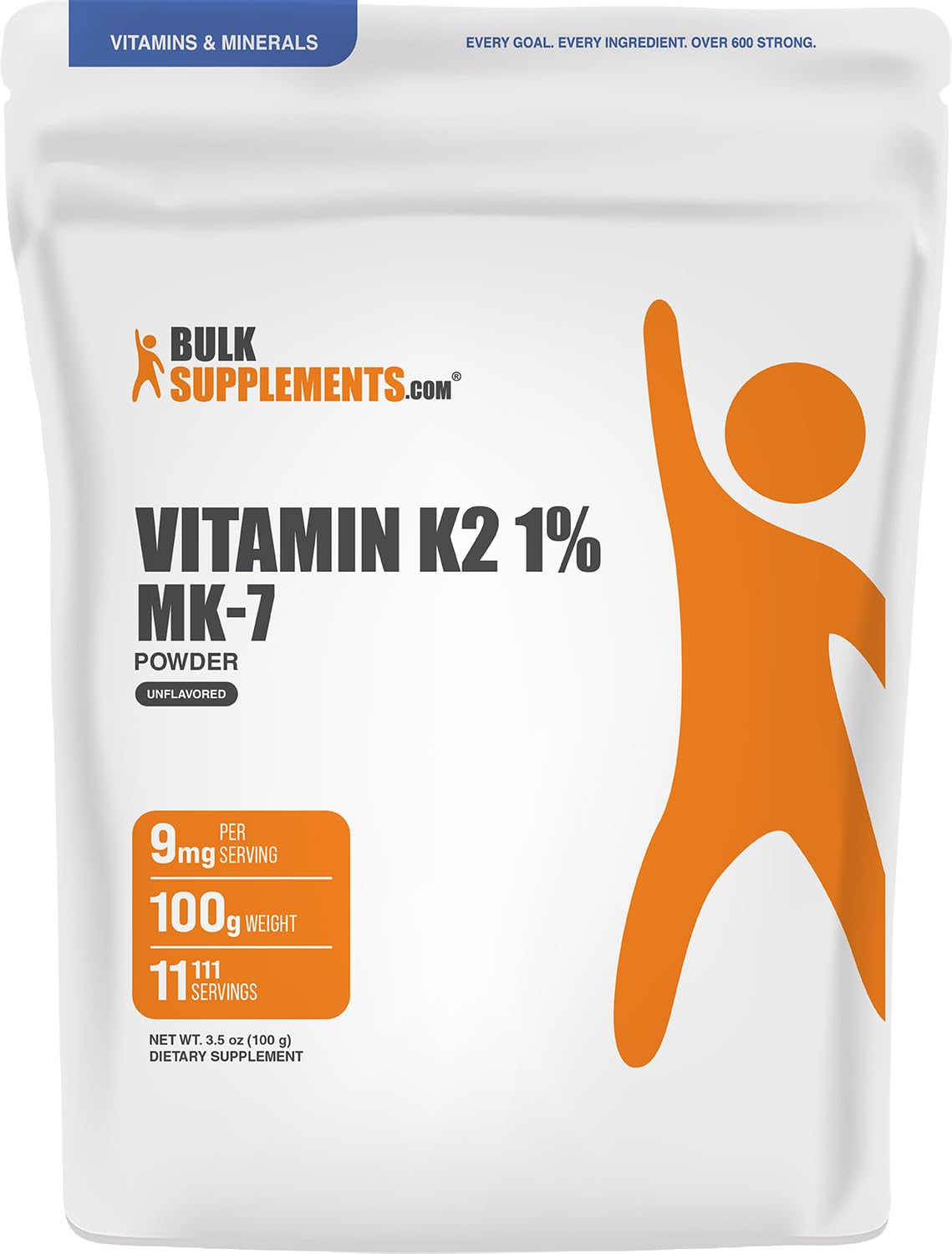 BulkSupplements Vitamine K2 MK7 Poudre 100g vue avant
