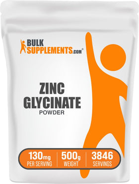BulkSupplements Zinc Glycinate Poudre 500g vue de face