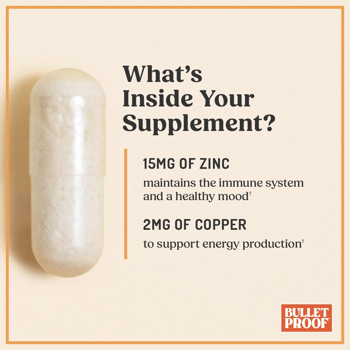 Bulletproof Zinc avec Cuivre capsules sur une table