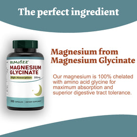 Bumjazz Magnésium Glycinate 300mg capsules avec une main