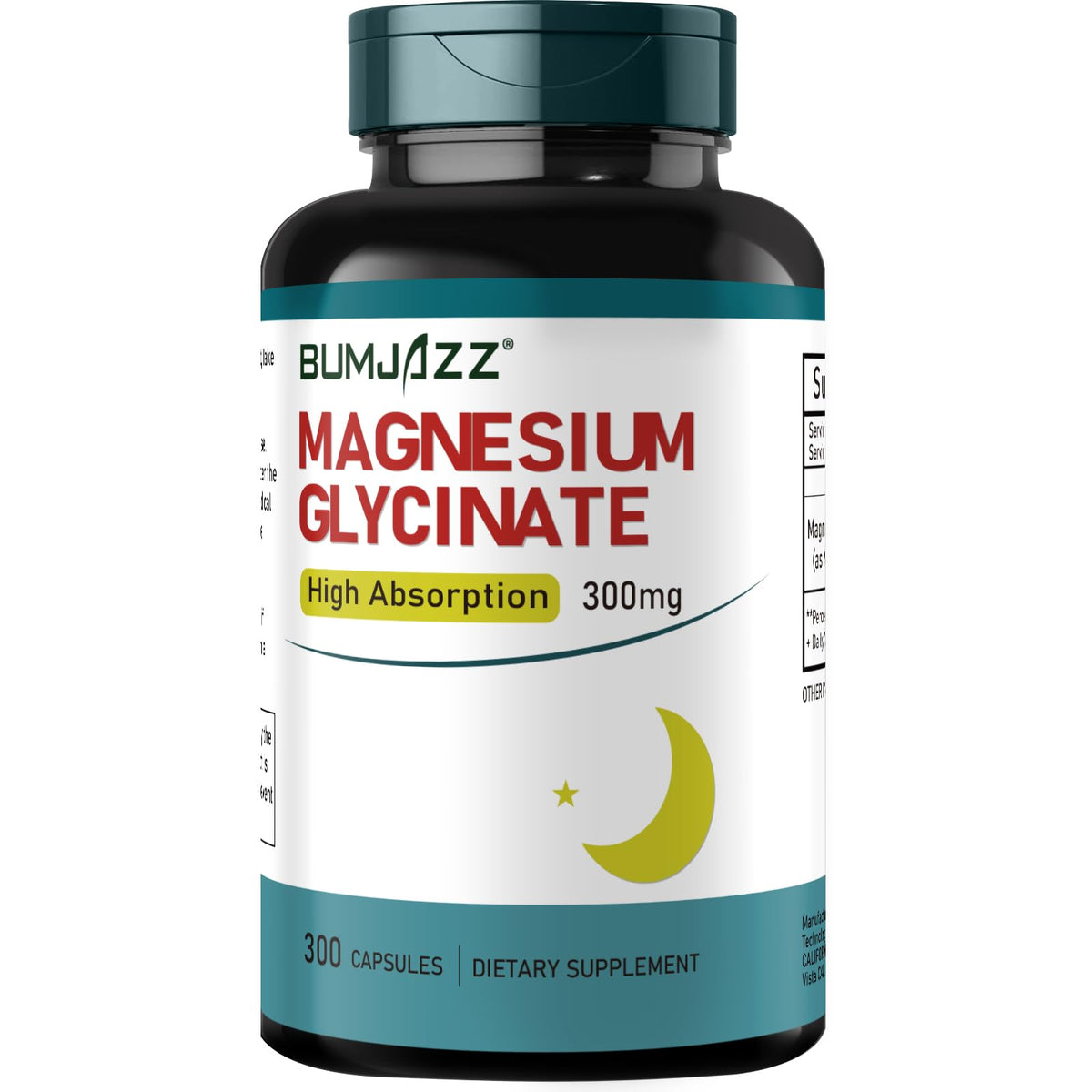 Bumjazz Magnésium Glycinate 300mg capsules vue de face