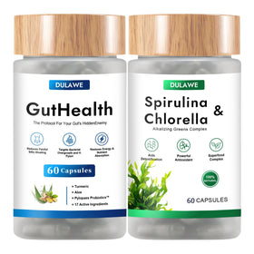 Bundle TakTuqa Santé Intestinale et Spiruline Chlorelle vue de face