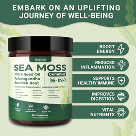 Buporai Gummies de Mousse de Mer, gummies sur une cuillère
