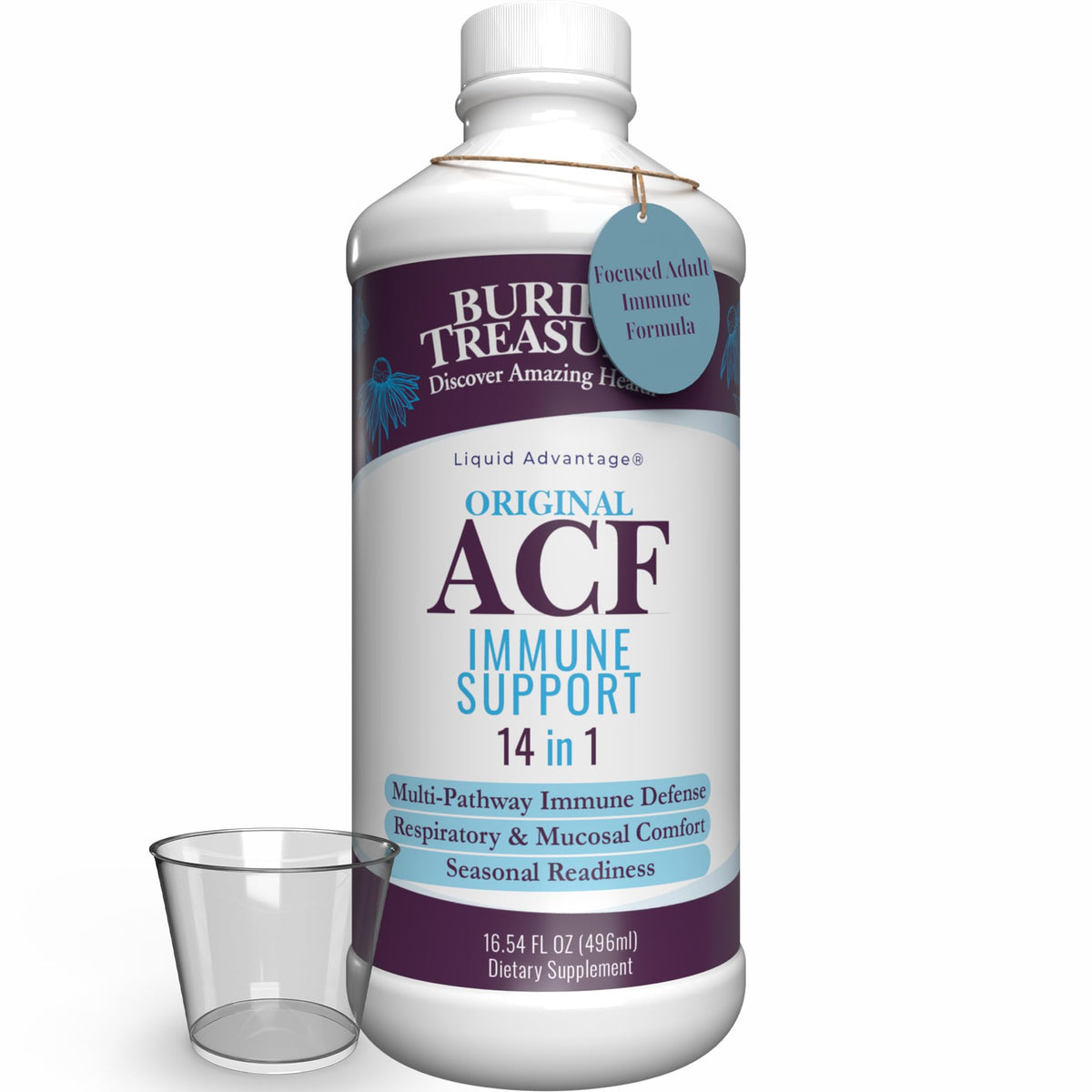 Buried Treasure ACF Support daily wellness 480 ml bouteille vue de face