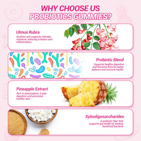 BURMINY Gummies Probiotiques Ananas avec fruits