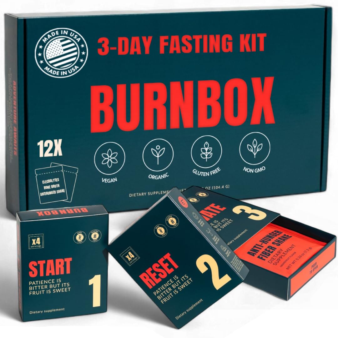 BURNBOX Kit de Jeûne de 3 Jours avec 12 sachets