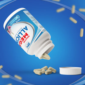 BuyNaturally Ail Allicine 90 capsules sur fond blanc