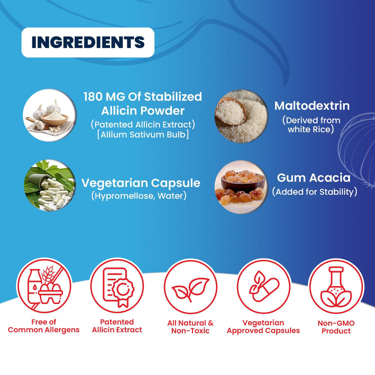 BuyNaturally Ail Allicine 90 capsules sur une table